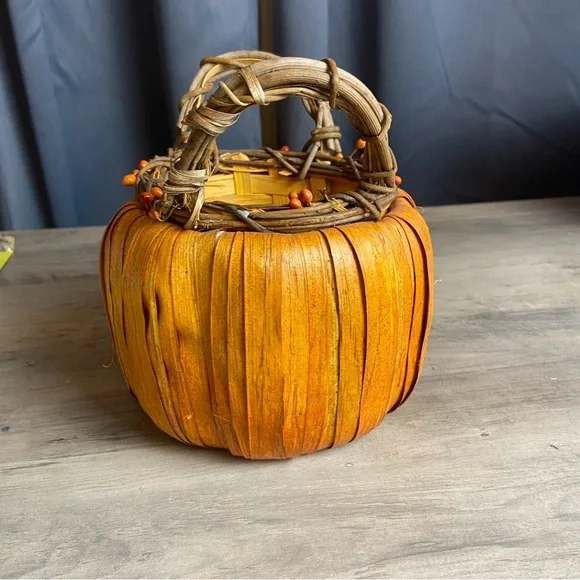 Harvest Woven Pumpkin Basket w/ Handles & Autumn - Picture 3 of 7